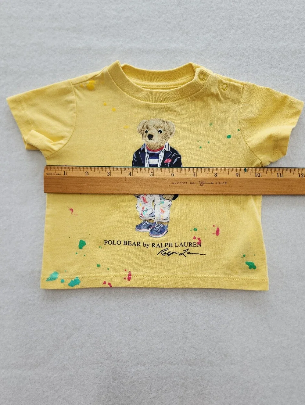 Ralph Lauren Baby 3M Polo Bear Shirt & Gray Polo Top Bundle Boys 2 Pc